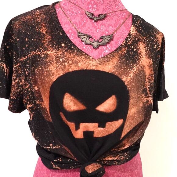 NEW Custom-Made Acid Ghost on Black V neck T shirt SZ XXL  (V4) - Picture 1 of 11